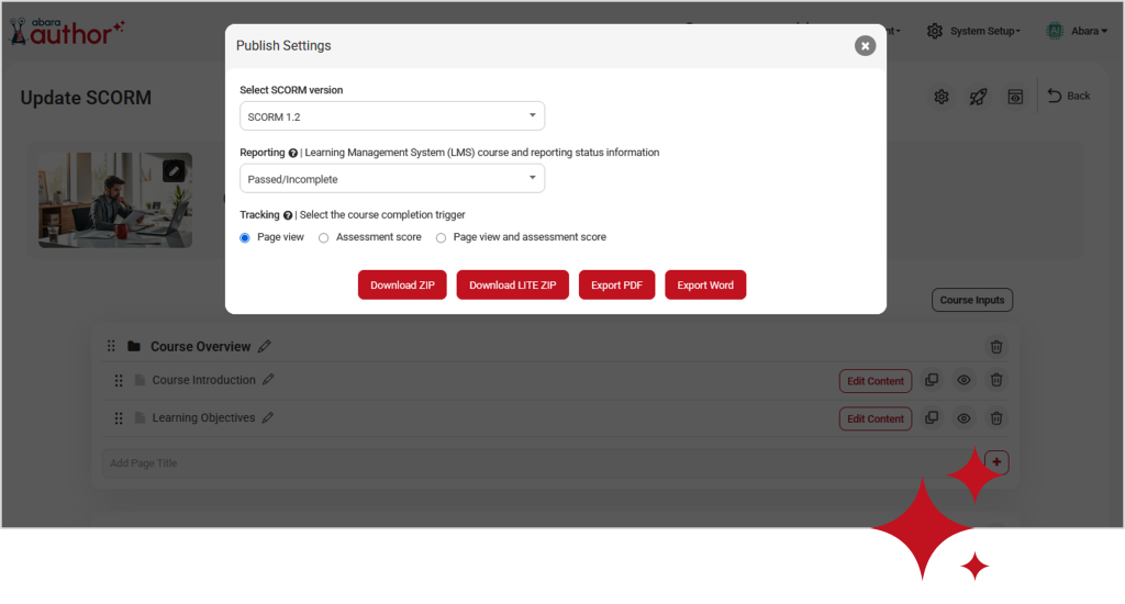 Features Course export formats