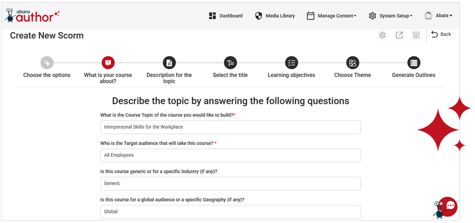 Features Course outline planning
