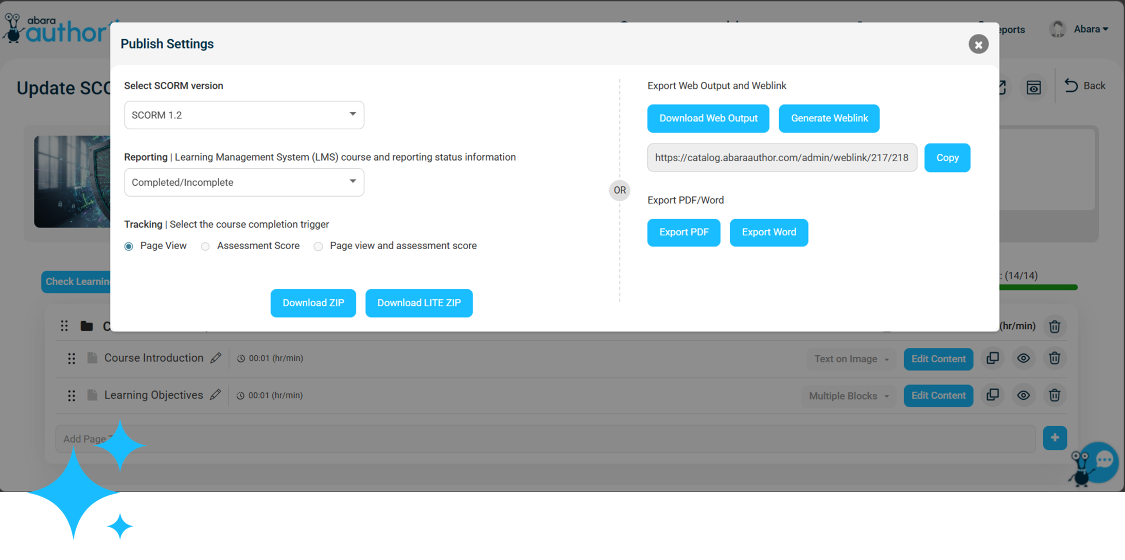 Course export formats